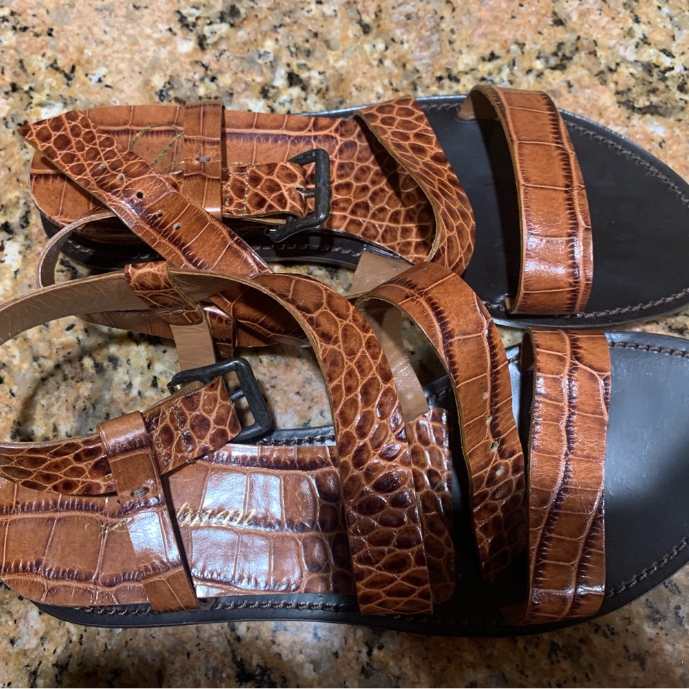 Brand new croco like design size 7 sandals from brand name designer Delman